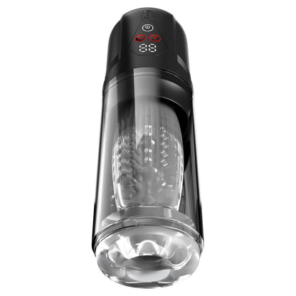 PDX Elite Mega-Bator Pro - Clear USB Rechargeable Vibrating & Spinning Auto Stroker - RD636