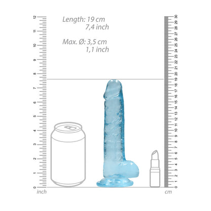 REALROCK 7 Realistic Dildo With Balls - Blue 17.8 cm Dong-REA091BLU