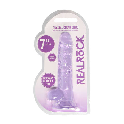 REALROCK 7 Realistic Dildo With Balls - Purple 17.8 cm Dong-REA091PUR