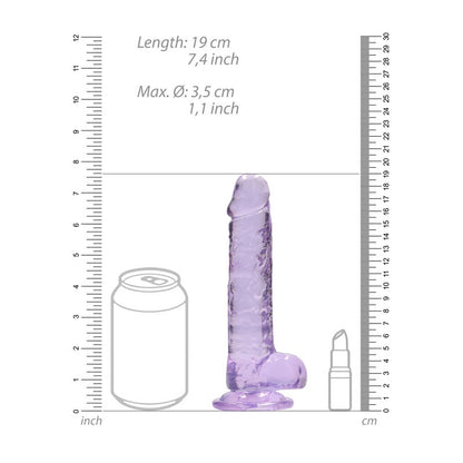 REALROCK 7 Realistic Dildo With Balls - Purple 17.8 cm Dong-REA091PUR