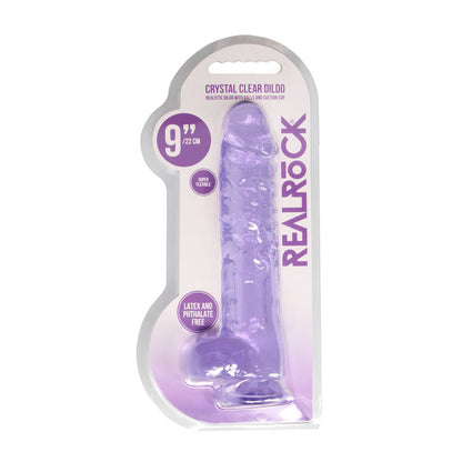 RealRock 9 Realistic Dildo With Balls - Purple 22.9 cm Dong - REA093PUR