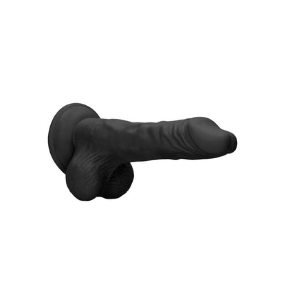 REALROCK 9 Realistic Dong with Balls - Black - Black 22.9 cm Dong - REA096BLK