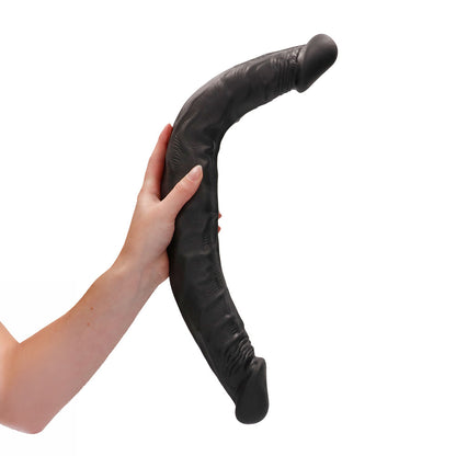 REALROCK 18 Double Dildo - Black - Black 46 cm Double Dong - REA103BLK