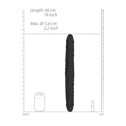 REALROCK 18 Double Dildo - Black - Black 46 cm Double Dong - REA103BLK
