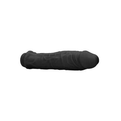 REALROCK 6 Realistic Penis Sleeve - Black - Black 15.2 cm Penis Extension Sleeve - REA105BLK