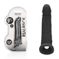 REALROCK 9 Realistic Penis Extender with Rings - Black - Black 22.9 cm Penis Extension Sleeve - REA107BLK