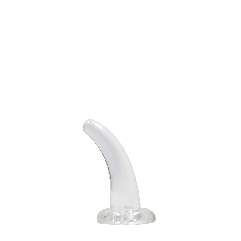 REALROCK Non Realistic Dildo With Suction Cup - 11.5 cm - Clear 11.5 cm Curved Pegging Dong - REA109TRA