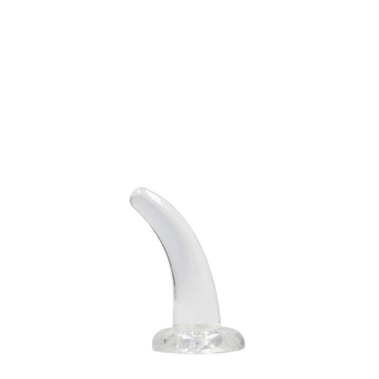 REALROCK Non Realistic Dildo With Suction Cup - 11.5 cm - Clear 11.5 cm Curved Pegging Dong - REA109TRA