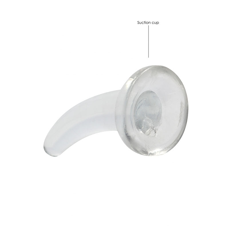 REALROCK Non Realistic Dildo With Suction Cup - 11.5 cm - Clear 11.5 cm Curved Pegging Dong - REA109TRA