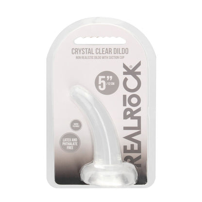 REALROCK Non Realistic Dildo With Suction Cup - 11.5 cm - Clear 11.5 cm Curved Pegging Dong - REA109TRA