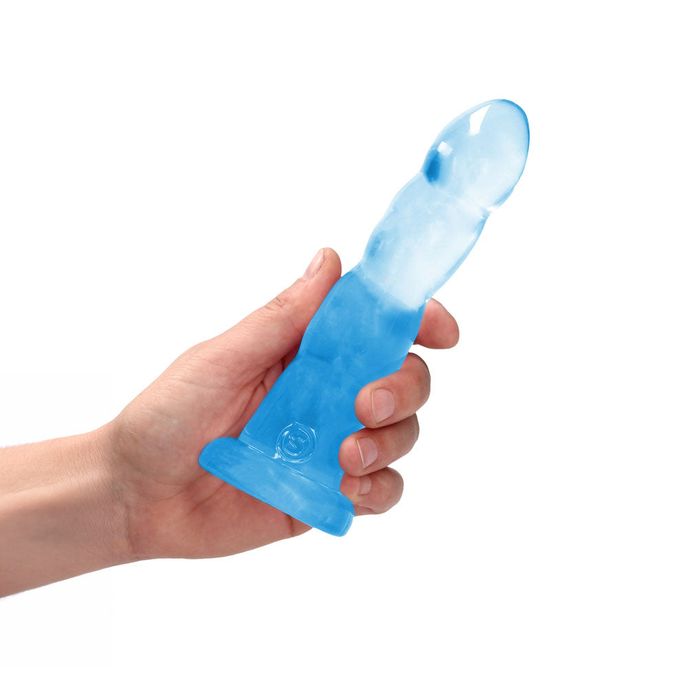 REALROCK Dildo With Suction - 17 cm - Blue - Blue 17 cm Dildo - REA110BLU