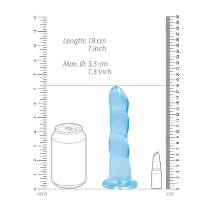 REALROCK Dildo With Suction - 17 cm - Blue - Blue 17 cm Dildo - REA110BLU