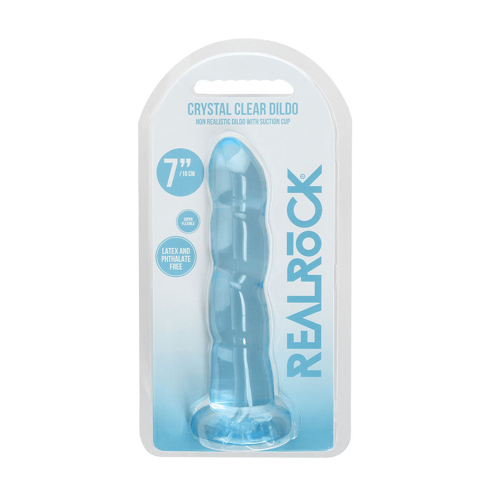 REALROCK Dildo With Suction - 17 cm - Blue - Blue 17 cm Dildo - REA110BLU