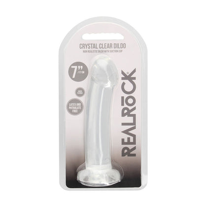 REALROCK Non Realistic Dildo With Suction Cup - 17 cm - Clear 17 cm Dong - REA111TRA