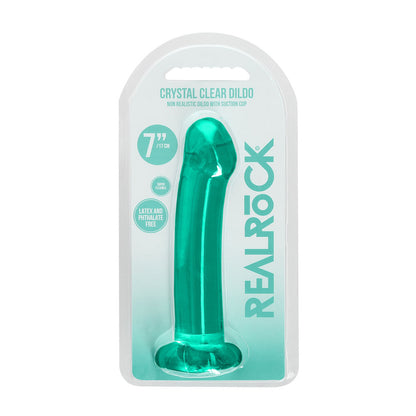 REALROCK Non Realistic Dildo With Suction Cup - 17 cm - Turquoise - Turquoise 17 cm Dong - REA111TUR