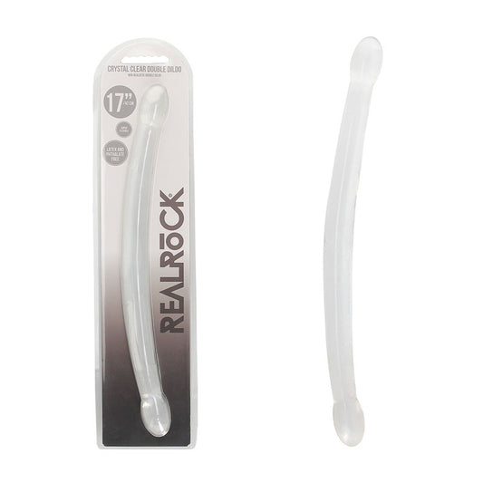 REALROCK Non Realistic Double Dong 17 - Clear 43 cm Double Dong - REA112TRA