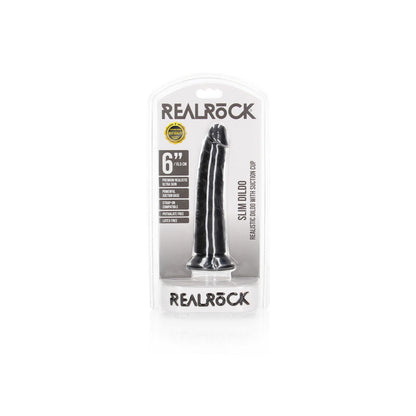 REALROCK Realistic Slim Dildo without Balls - 15.5 cm Black (6'')