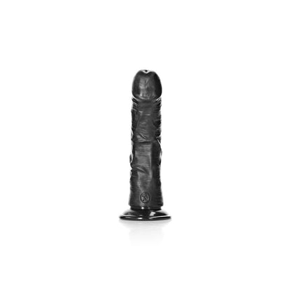 REALROCK Realistic Regular Curved Dildo with Suction Cup - 15.5 cm Black (6'') Dong