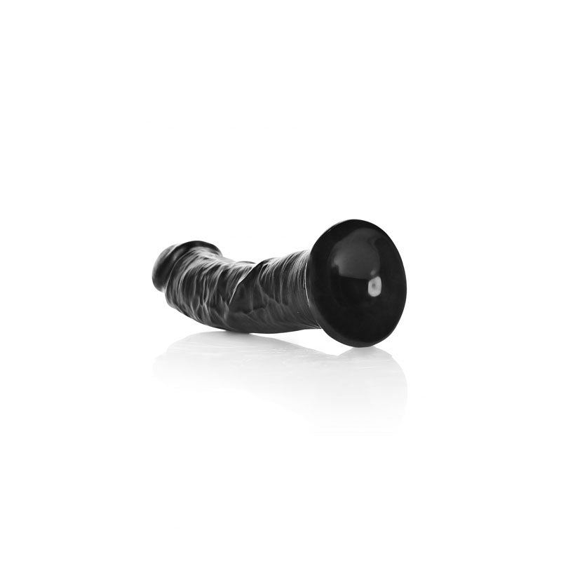REALROCK Realistic Regular Curved Dildo with Suction Cup - 15.5 cm Black (6'') Dong