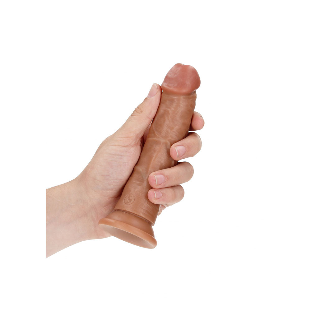REALROCK Realistic Regular Curved Dildo with Suction Cup - 15.5 cm Tan (6'') Dong