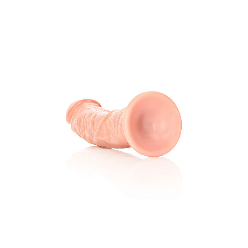REALROCK Realistic Regular Curved Dildo with Suction Cup - 18 cm Flesh (7'')