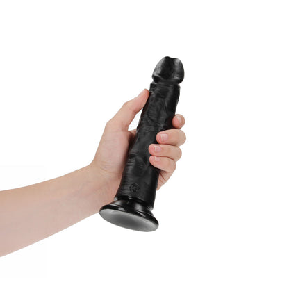 REALROCK Realistic Regular Curved Dildo with Suction Cup - 20 cm - Black 20 cm (8) Dong - REA118BLK