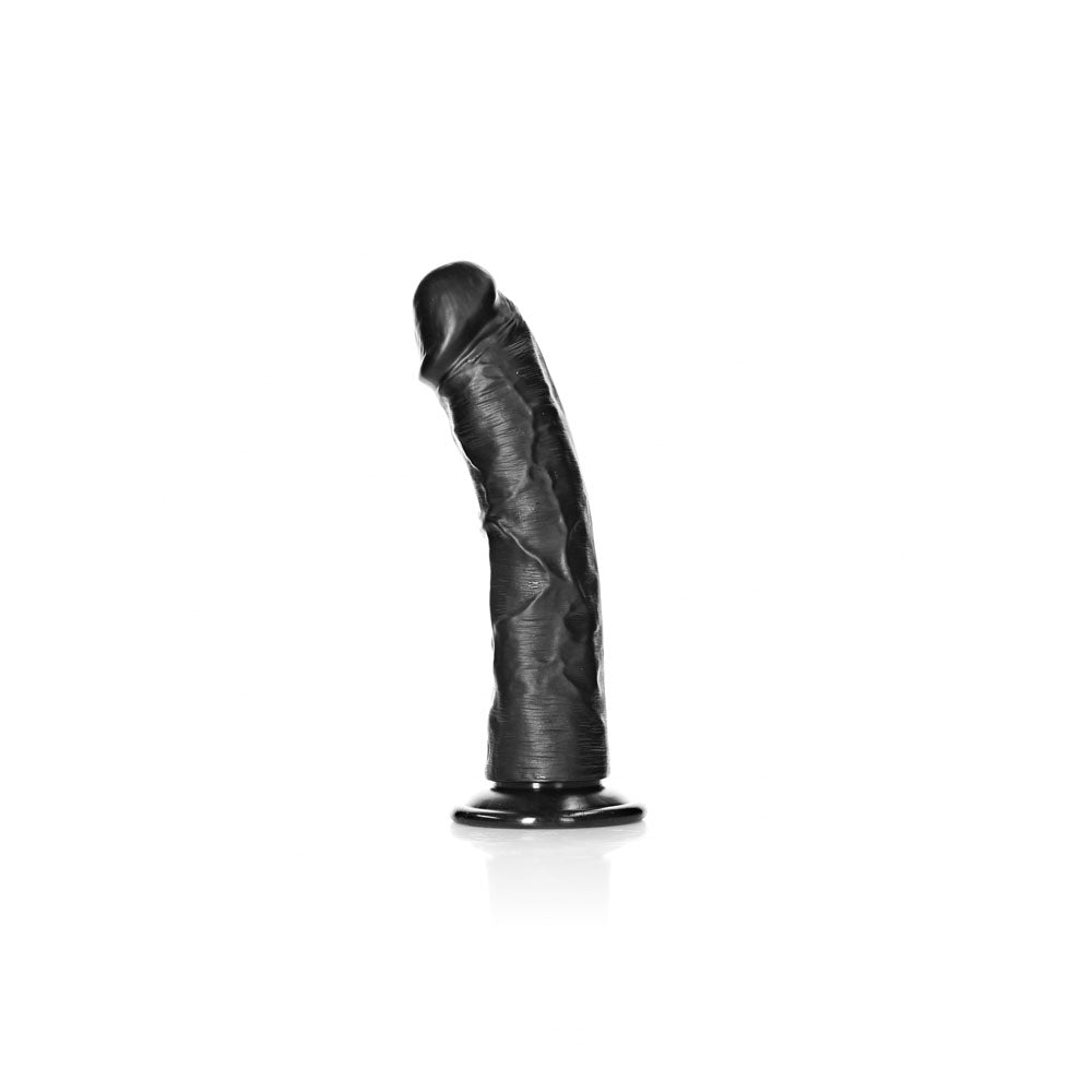 REALROCK Realistic Regular Curved Dildo with Suction Cup - 20 cm - Black 20 cm (8) Dong - REA118BLK