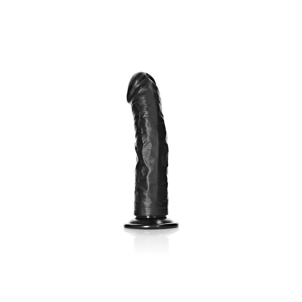 REALROCK Realistic Regular Curved Dildo with Suction Cup - 20 cm - Black 20 cm (8) Dong - REA118BLK