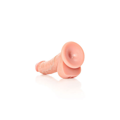 REALROCK Realistic Regular Curved Dildo with Balls - 15.5 cm Flesh (6'') Dong