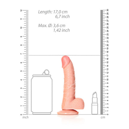 REALROCK Realistic Regular Curved Dildo with Balls - 15.5 cm Flesh (6'') Dong