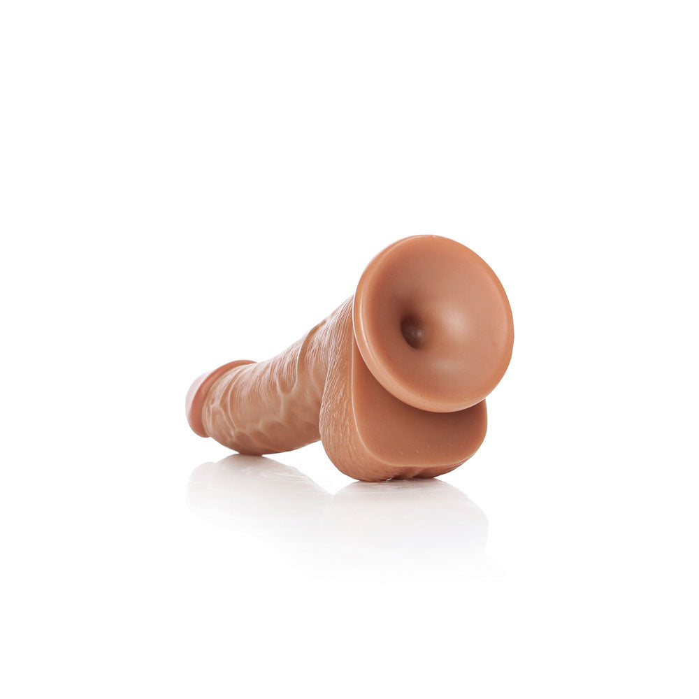 REALROCK Realistic Regular Curved Dong with Balls - 15.5 cm Tan (6'') Dildo