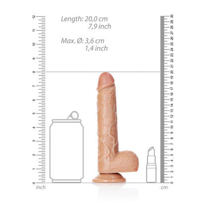 REALROCK Straight Realistic Dildo with Balls - 18 cm - Tan 18 cm (7) Dong-REA124TAN