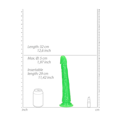 REALROCK 29 cm Slim Glow in the Dark Neon - Green - Glow in Dark Green 29 cm (11) Dong - REA146GLOGRN