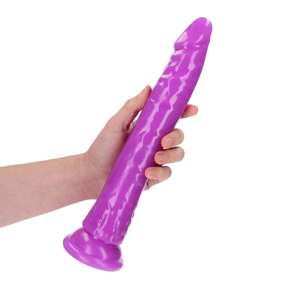 REALROCK 29 cm Slim Glow in the Dark Neon - Purple - Glow in Dark Purple 29 cm (11) Dong - REA146GLOPUR