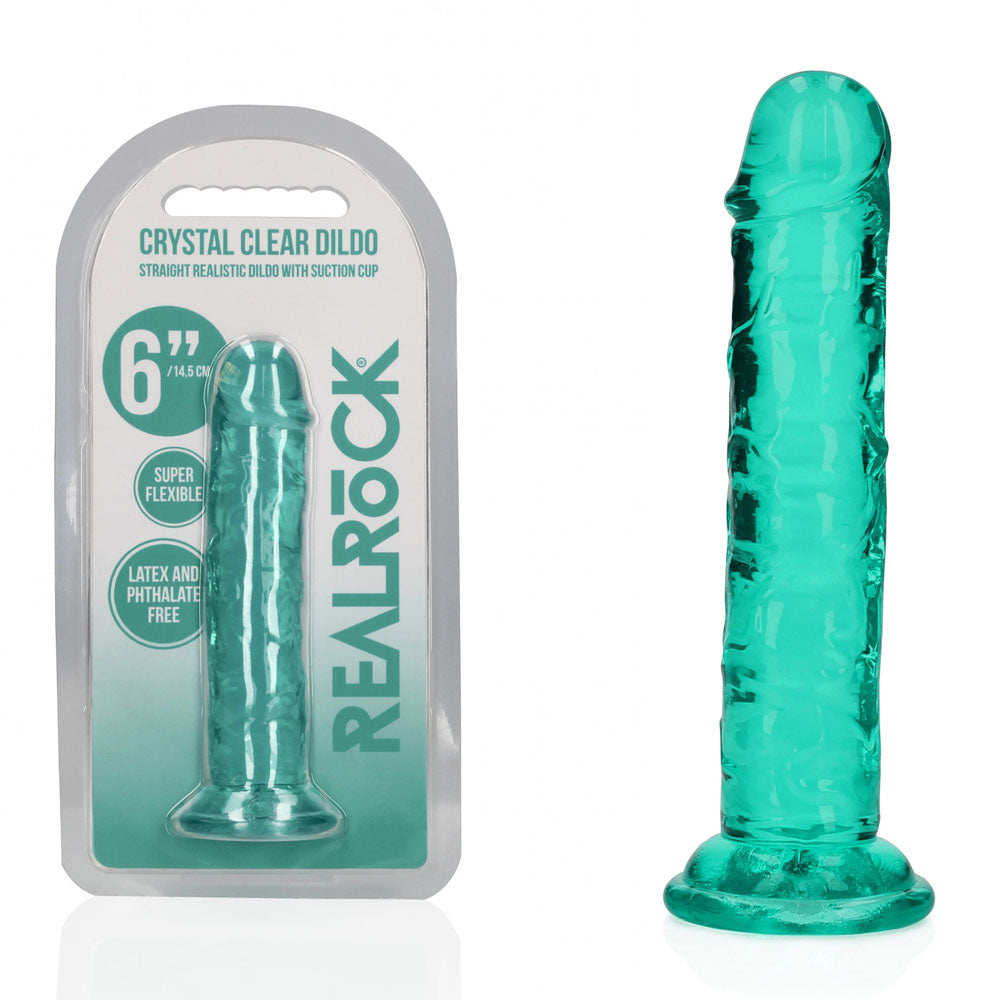 REALROCK 15.5 cm Straight Dildo - Turquoise - Turquoise 15.5 cm (6) Dong - REA150TUR