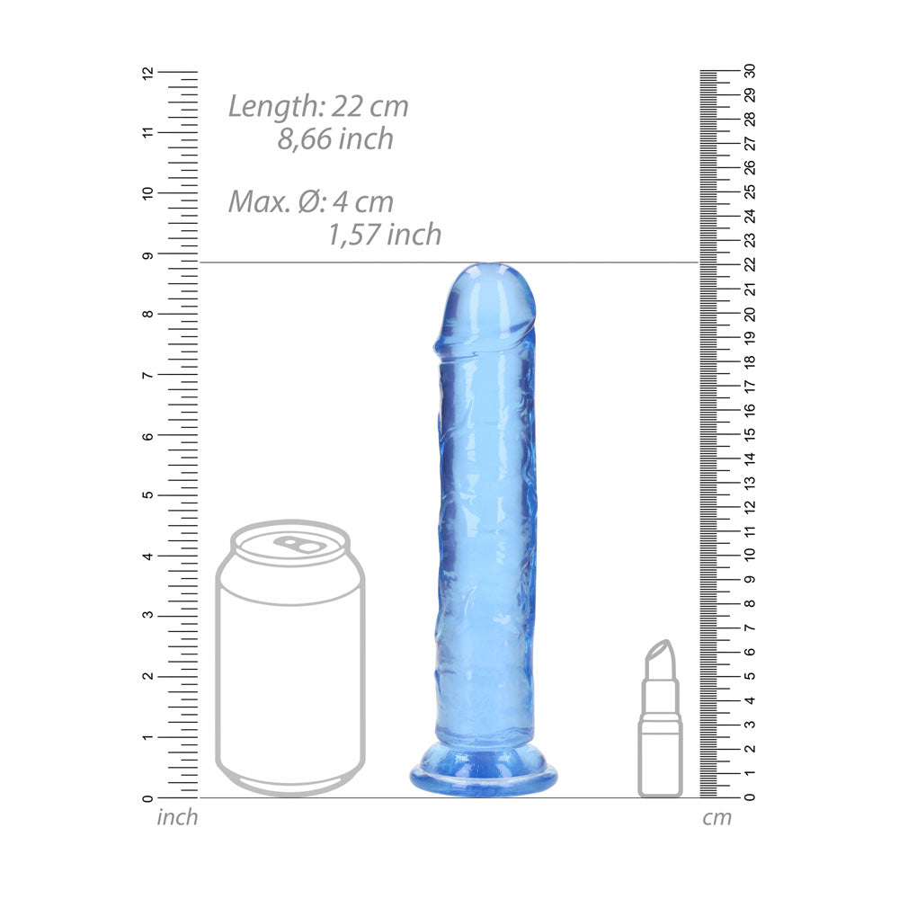 REALROCK 20 cm Straight Dildo - Blue - Blue 20 cm (8) Dong - REA153BLU
