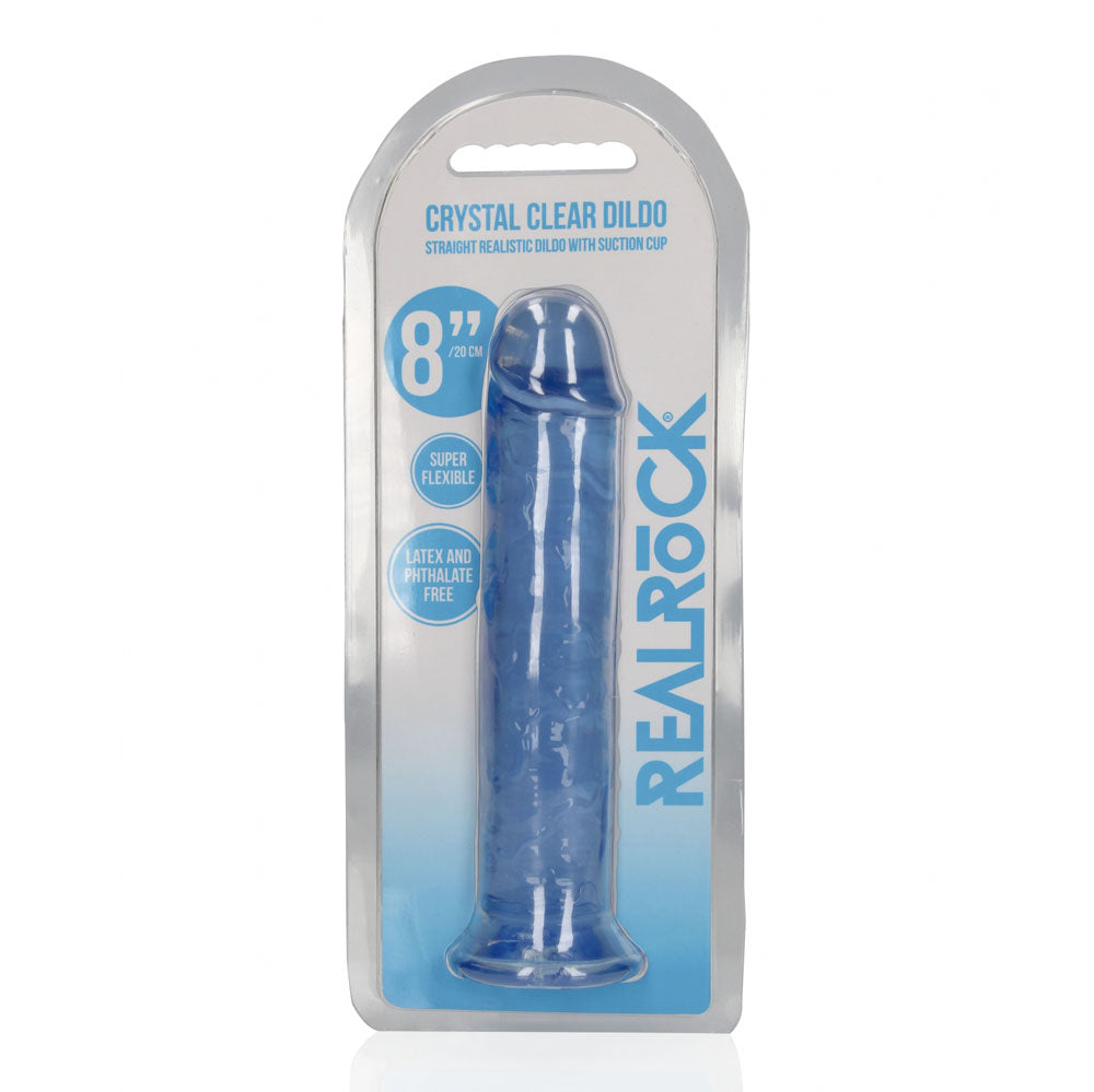 REALROCK 20 cm Straight Dildo - Blue - Blue 20 cm (8) Dong - REA153BLU