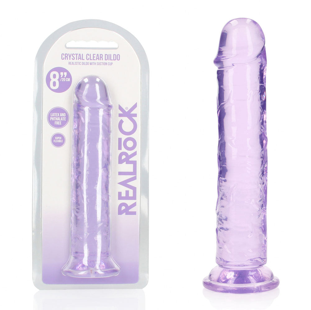 REALROCK 20 cm Straight Dildo - Purple - Purple 20 cm (8) Dong - REA153PUR