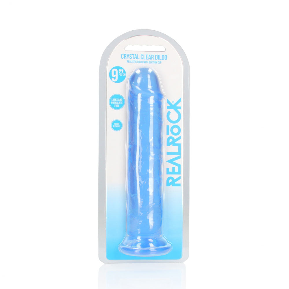 REALROCK 25 cm Straight Dildo - Blue - Blue 25 cm (10) Dong - REA154BLU