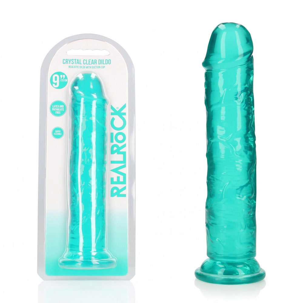 REALROCK 25 cm Straight Dildo - Turquoise - Turquoise 25 cm (10) Dong - REA154TUR