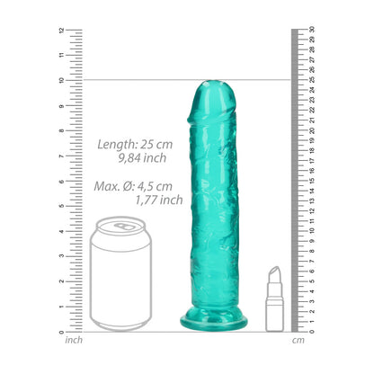 REALROCK 25 cm Straight Dildo - Turquoise - Turquoise 25 cm (10) Dong - REA154TUR
