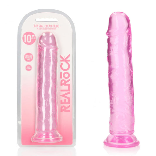 REALROCK 28 cm Straight Dildo - Pink - Pink 28 cm (10) Dong - REA155PNK