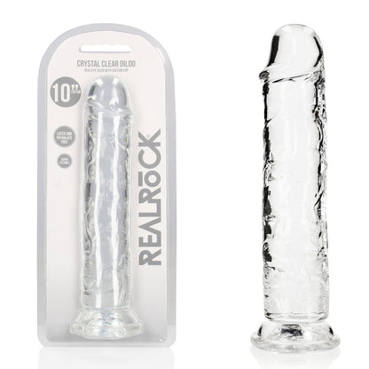 REALROCK 28 cm Straight Dildo - Transparent - Clear 28 cm (10) Dong - REA155TRA