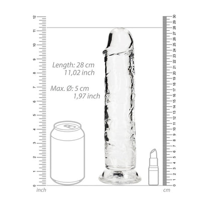REALROCK 28 cm Straight Dildo - Transparent - Clear 28 cm (10) Dong - REA155TRA