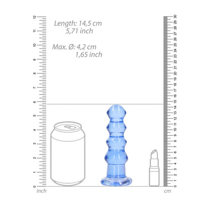 REALROCK 14 cm Curvy Anal Plug - Blue - Blue 14 cm (4.5) Butt Plug - REA158BLU