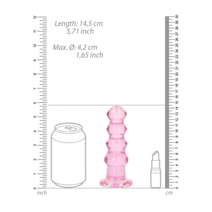 REALROCK 14 cm Curvy Anal Plug - Pink - Pink 14 cm (4.5) Butt Plug - REA158PNK