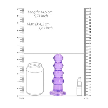 REALROCK 14 cm Curvy Anal Plug - Purple - Purple 14 cm (4.5) Butt Plug - REA158PUR