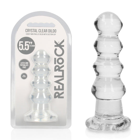 REALROCK 14 cm Curvy Anal Plug - Transparent - Clear 14 cm (4.5) Butt Plug - REA158TRA