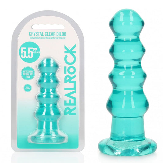 REALROCK 14 cm Curvy Anal Plug - Turquoise - Turquoise 14 cm (4.5) Butt Plug - REA158TUR