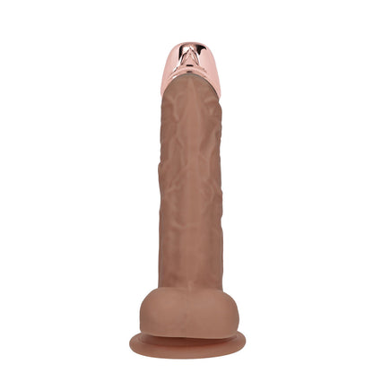 REALROCK Metal Head 7 Rechargeable Dildo - Tan - Tan 19 cm USB Rechargeable Vibrating Dildo with Metal Head and Wireless Remote - REA210TAN